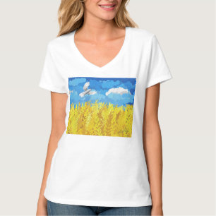 Camiseta Paisagem de Sinalizador da Ucrânia