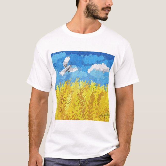 Camiseta Paisagem de Sinalizador da Ucrânia (Frente)
