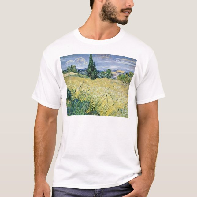 Camiseta Paisagem de Vincent van Gogh | com milho verde, (Frente)