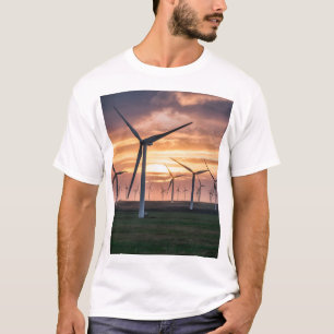 Camiseta Paisagem de Windswept: Beleza da Energia Verde