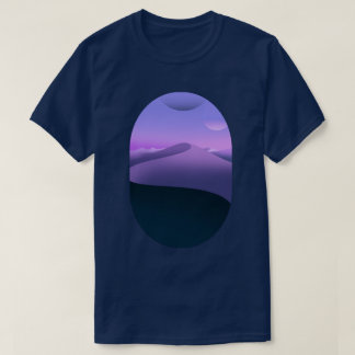 Camiseta Paisagem Desértica Roxa céu noturno
