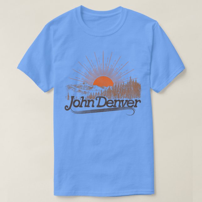 Camiseta Paisagem do Denver Vintage Sun (Frente do Design)