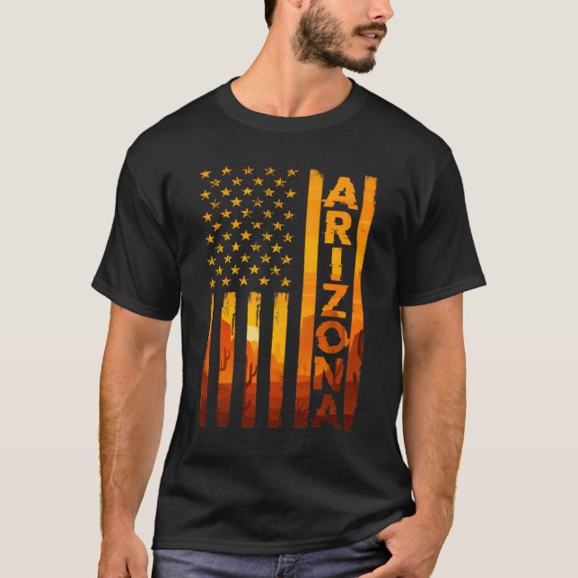 Camiseta Paisagem do Orgulho de Bandeira da América arizona (Frente)