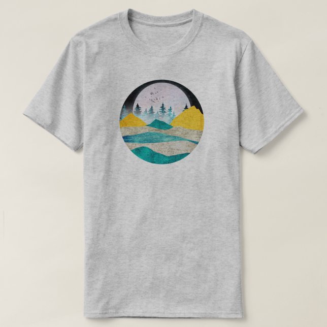 Camiseta Paisagem do Supermoon Nascente (Frente do Design)