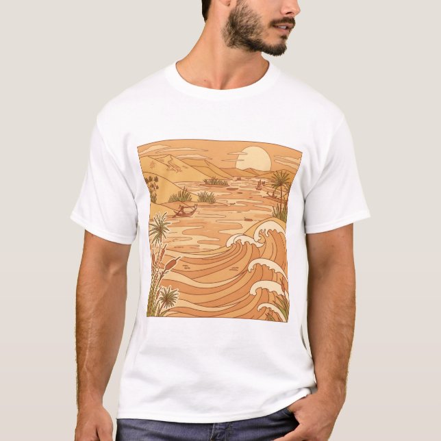 Camiseta paisagem egípcia antiga (Frente)