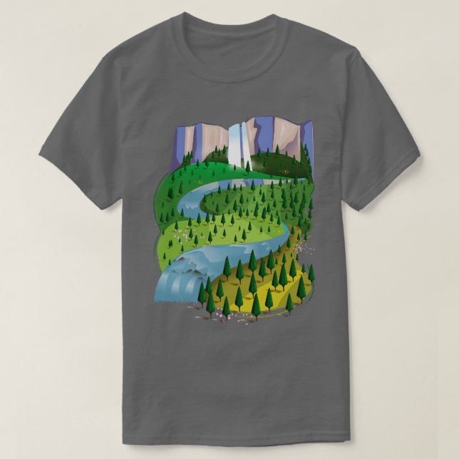 Camiseta Paisagem em Cascata (Frente do Design)