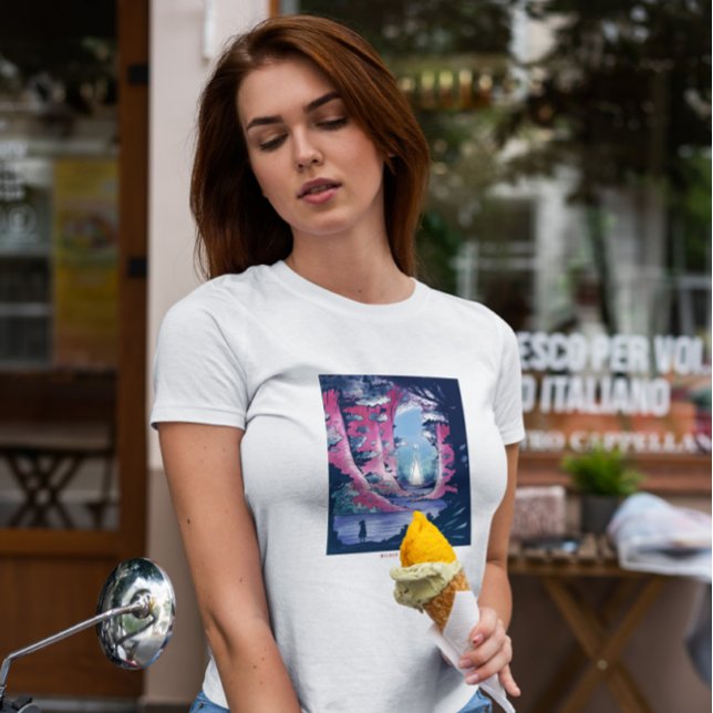 Camiseta Paisagem Fantástica de Árvores Gigantes (Criador carregado)