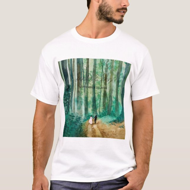 Camiseta Paisagem florestal natural (Frente)