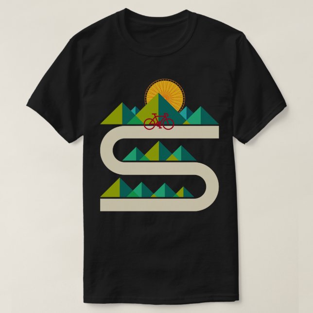Camiseta Paisagem Geométrica da Bike (Frente do Design)