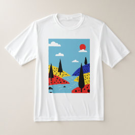 Camiseta Paisagem minimalista colorida