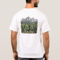 Paisagem Montanha Desenhada à Mão Natureza e Forte