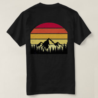 Camiseta Paisagem Montanhosa do Pôr do Sol Retrô | Natureza