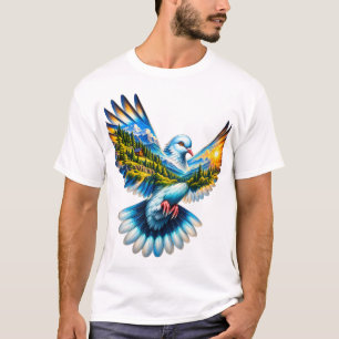 Camiseta Paisagem Natural de Montanha Majestosa Ave