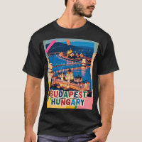 Paisagem Noturna de Budapeste Hungria Colagem Pop