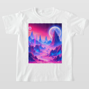 Camiseta Paisagem Planeta Neon Alienígena Sci-Fi Fantasy