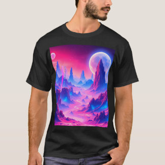 Camiseta Paisagem Planeta Neon Alienígena | Sci-Fi Fantasy 