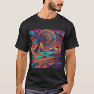 Camiseta Paisagem Psicodélica Egípcia