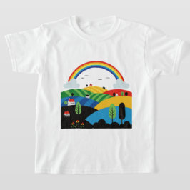 Camiseta Paisagem rural colorida