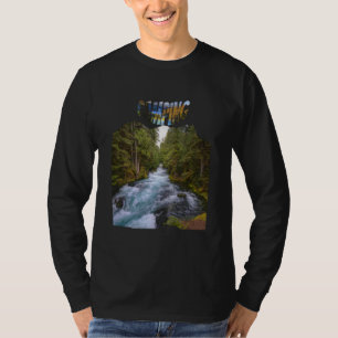 Camiseta Paisagem Rústica da Natureza Cachoeira