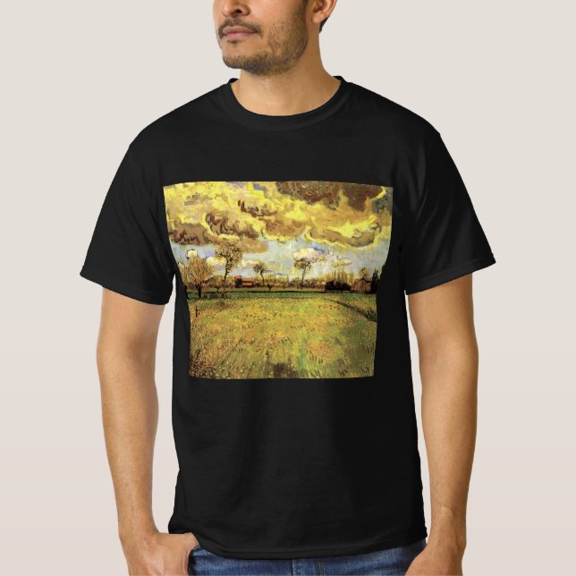 Camiseta Paisagem sob um céu tempestuoso por Vincent van Go (Frente)