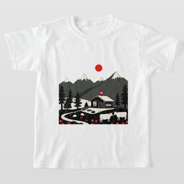 Camiseta paisagem suíça (Postura )