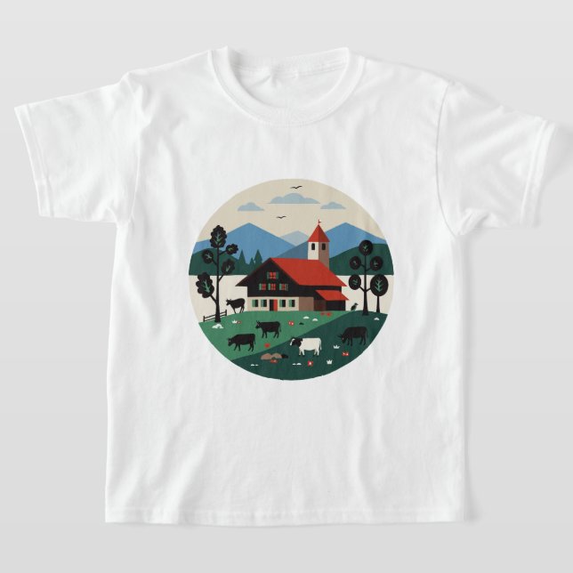 Camiseta paisagem suíça (Postura )