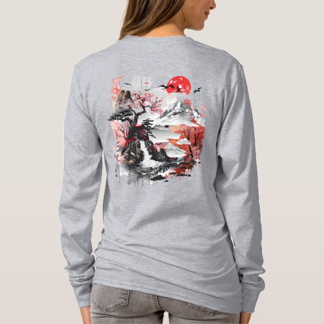 Camiseta Paisagem tradicional japonesa (Verso)