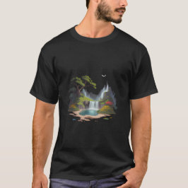 Camiseta Paisagem Tranquila Caieira e Flores