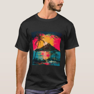 Camiseta Paisagem Tropical Palmeiras Árvores Na moda Sol