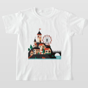 Camiseta Paisagem urbana com roda-gigante
