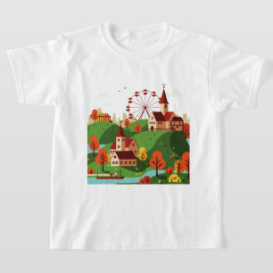Camiseta Paisagem urbana com roda-gigante