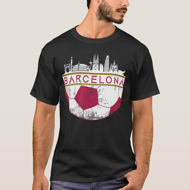 Camiseta Paisagem urbana da cidade de Barcelona Futebol Fãs (Frente)