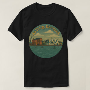 Camiseta Paisagem urbana de Aalborg Dinamarca