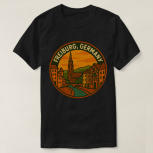 Camiseta Paisagem Urbana de Freiburg Alemanha