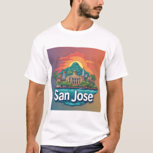 Camiseta Paisagem Urbana de San Jose com o Marco do Capitól