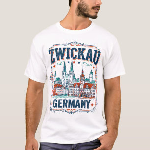 Camiseta Paisagem urbana de Zwickau na Saxônia Alemanha