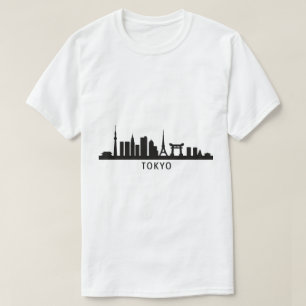 Camiseta Paisagem Urbana do Japão Viagem Silhueta do Hori