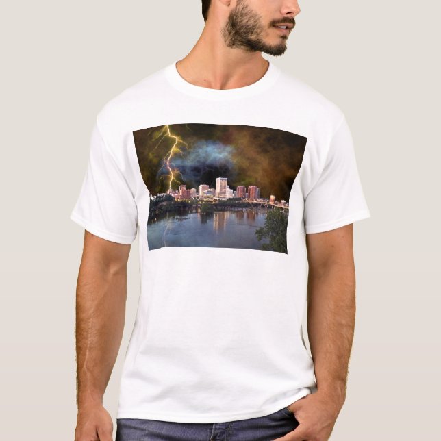 Camiseta Paisagem urbana tempestuosa de Richmond (Frente)