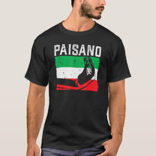 Camiseta Paisano Italiano Pai De Gesto De Mão Avô Não Pai