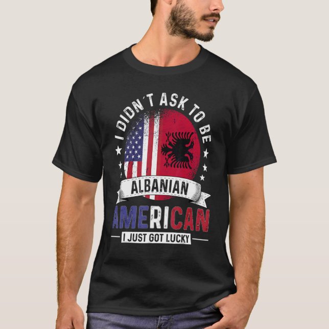 Camiseta Países Albaneses Americanos Orgulham Orgulho Albân (Frente)
