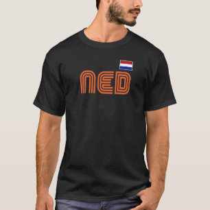 Camiseta Países Baixos Bandeira Retro Internacional País Ma