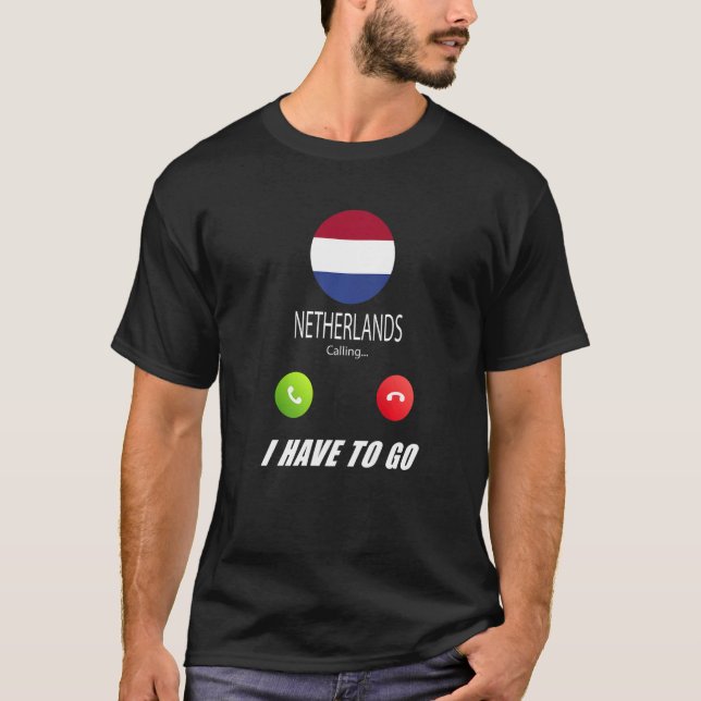 Camiseta Países Baixos Bandeira Souvenir Países Baixos Está (Frente)