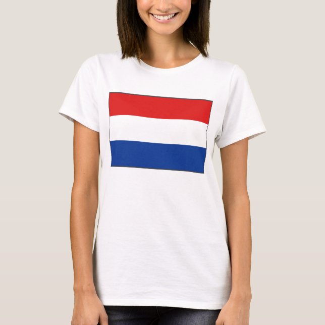 Camiseta Países Baixos Flag x Map T-Shirt (Frente)