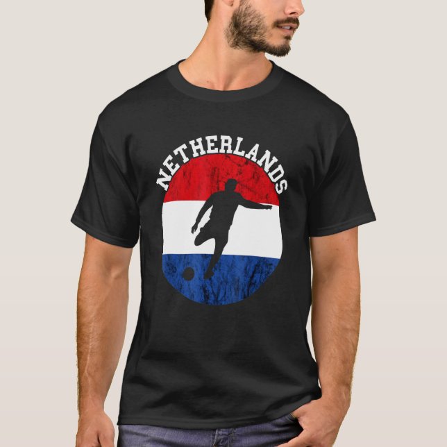 Camiseta Países Baixos Futebol Vintage Nederland Flag Du (Frente)