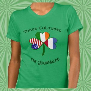 Camiseta Países Baixos Irlanda EUA Trevo Bandeira Personali