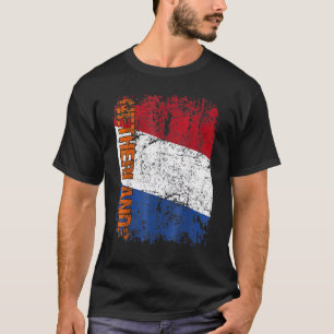 Camiseta PAÍSES BAIXOS Laranja Vintage Grande Bandeira Sofr