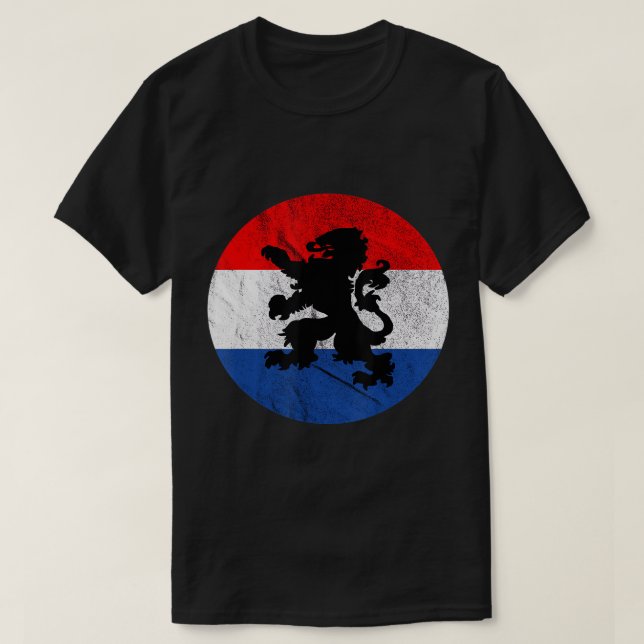Camiseta Países Baixos Lion Oranje Crest Nederland Bandeira (Frente do Design)