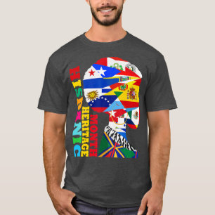 Camiseta Países do Mês do Patrimônio Hispânico Bandeiras La