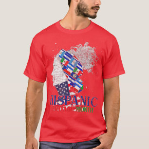 Camiseta Países do Orgulho Latino Bandeiras Herito Hispânic