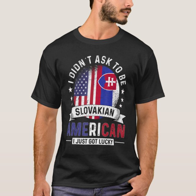 Camiseta Países eslovacos-americanos sinalizam orgulho na E (Frente)